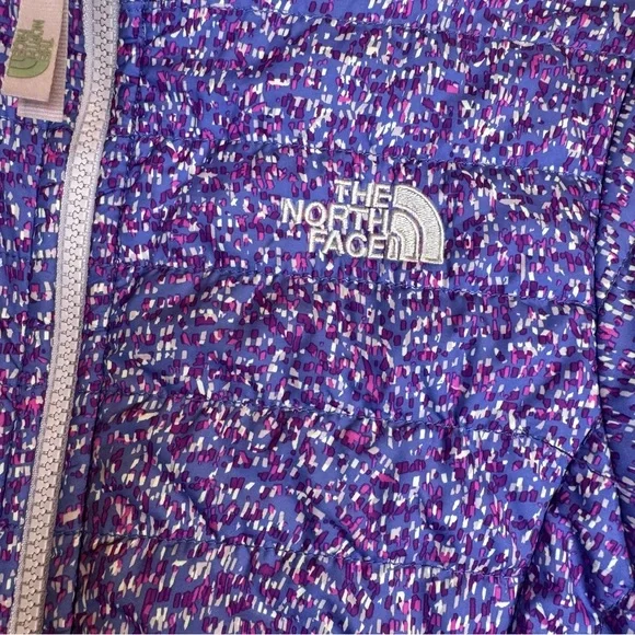The North Face Girls Reversible Jacket Purple Puffer Fleece Coat Size L (14/16) - Picture 3 of 16